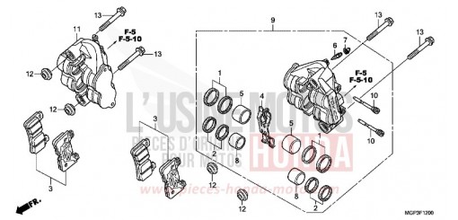 FRONT BRAKE CALIPER (CBR1000RR/RA) CBR1000RRE de 2014